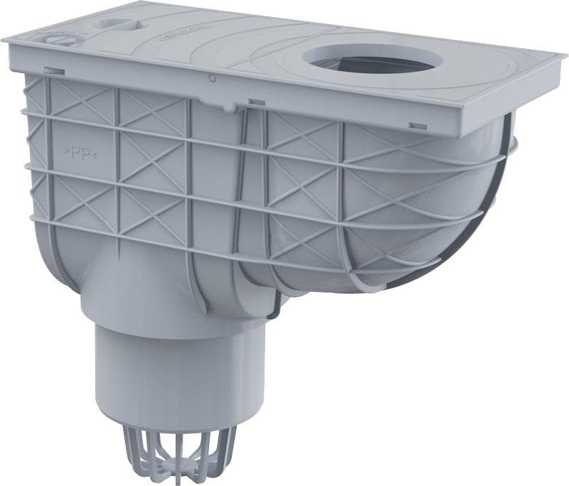 Lapač strešných splavenín UNI, 300×155/110 mm priamy, šedý, AGV1S